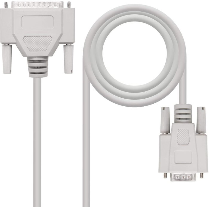 Nanocable Cable Serie Null Modem DB9 Hembra a DB25 Macho 1,8m Beige Nanocable Cable Serie Null Modem DB9 Hembra a DB25 Macho 1,8m Beige